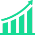 Green upward growth chart icon